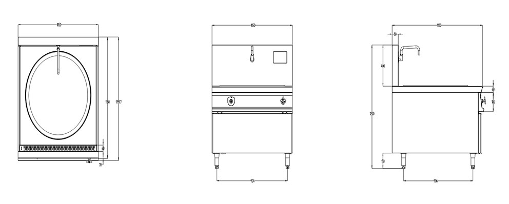 電磁大鍋灶三視圖